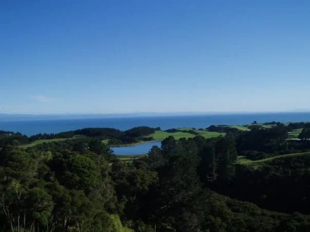 View from the lodge across Cape Kidnappers grounds and golf course
