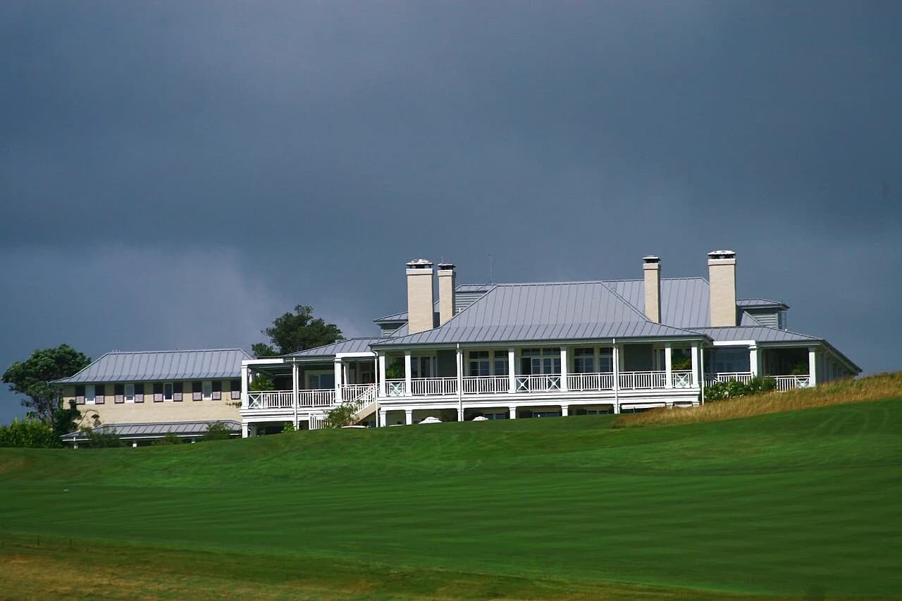 Kauri Cliffs Lodge exterior and surrounding grounds